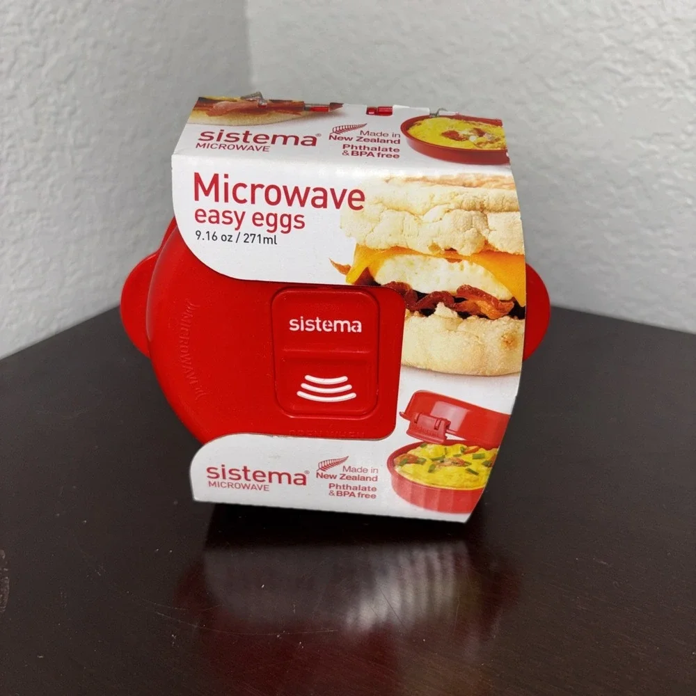Sistema Microwave Cookware Easy Eggs, Red, 9.16 Oz/271‎ ml